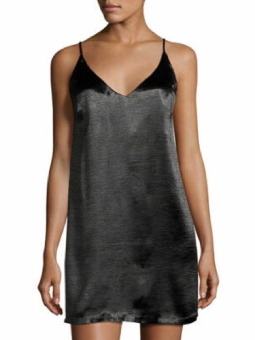 MINKPINK Black Satin V-Neck Slip
